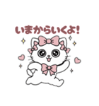 キラキラおめめのリボンねこ  ピンク系（個別スタンプ：12）