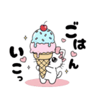 キラキラおめめのリボンねこ  ピンク系（個別スタンプ：21）