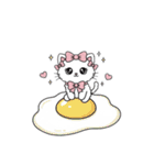 キラキラおめめのリボンねこ  ピンク系（個別スタンプ：24）