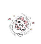 キラキラおめめのリボンねこ  ピンク系（個別スタンプ：25）
