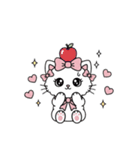 キラキラおめめのリボンねこ  ピンク系（個別スタンプ：26）