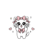 キラキラおめめのリボンねこ  ピンク系（個別スタンプ：29）