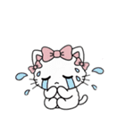 キラキラおめめのリボンねこ  ピンク系（個別スタンプ：30）