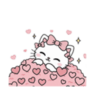 キラキラおめめのリボンねこ  ピンク系（個別スタンプ：32）