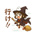 女の子と小鳥 可愛らしくハロウィン（個別スタンプ：2）