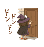 女の子と小鳥 可愛らしくハロウィン（個別スタンプ：3）