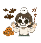 女の子と小鳥 可愛らしくハロウィン（個別スタンプ：23）