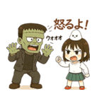 女の子と小鳥 可愛らしくハロウィン（個別スタンプ：24）