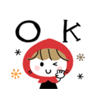 赤ずきん♡秋冬ミルクティー（個別スタンプ：1）