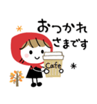 赤ずきん♡秋冬ミルクティー（個別スタンプ：4）