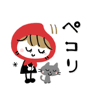 赤ずきん♡秋冬ミルクティー（個別スタンプ：7）