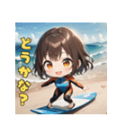 ハッピーサーファーガール（個別スタンプ：3）