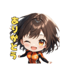 ハッピーサーファーガール（個別スタンプ：7）