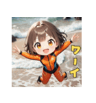 ハッピーサーファーガール（個別スタンプ：23）