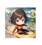 ハッピーサーファーガール（個別スタンプ：34）