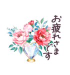 秋冬 毎日使える でか文字✿大人上品お花（個別スタンプ：9）