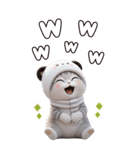 パンダ帽が可愛い猫 毎日気軽に使える BIG（個別スタンプ：9）