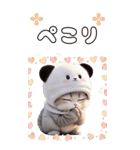 パンダ帽が可愛い猫 毎日気軽に使える BIG（個別スタンプ：15）