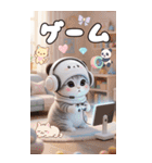 パンダ帽が可愛い猫 毎日気軽に使える BIG（個別スタンプ：24）