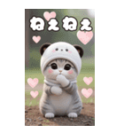 パンダ帽が可愛い猫 毎日気軽に使える BIG（個別スタンプ：28）