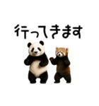 動く！パンダ＆レッサーパンダ（個別スタンプ：22）