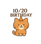 10月20日お誕生日 まゆげときなこ（個別スタンプ：2）