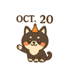 10月20日お誕生日 まゆげときなこ（個別スタンプ：3）
