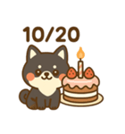 10月20日お誕生日 まゆげときなこ（個別スタンプ：4）