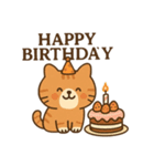 10月20日お誕生日 まゆげときなこ（個別スタンプ：5）