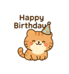 10月20日お誕生日 まゆげときなこ（個別スタンプ：7）