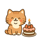 10月20日お誕生日 まゆげときなこ（個別スタンプ：10）