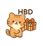 10月20日お誕生日 まゆげときなこ（個別スタンプ：14）