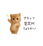 ふわふわ子猫のまいにち韓国語♡（個別スタンプ：3）