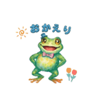 カエルのレトロなスタンプ（個別スタンプ：21）