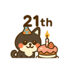 10月21日お誕生日 まゆげときなこ（個別スタンプ：6）