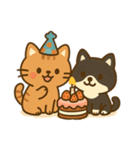 10月21日お誕生日 まゆげときなこ（個別スタンプ：15）