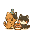 10月21日お誕生日 まゆげときなこ（個別スタンプ：16）