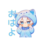 さらっと★白猫耳パーカーくん（個別スタンプ：2）