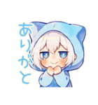 さらっと★白猫耳パーカーくん（個別スタンプ：3）