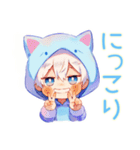 さらっと★白猫耳パーカーくん（個別スタンプ：10）
