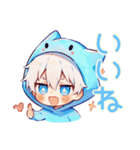 さらっと★白猫耳パーカーくん（個別スタンプ：12）