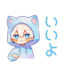 さらっと★白猫耳パーカーくん（個別スタンプ：21）