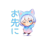 さらっと★白猫耳パーカーくん（個別スタンプ：22）