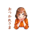 ボブカットの女の子のカフェ巡り（個別スタンプ：7）