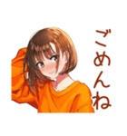 ボブカットの女の子のカフェ巡り（個別スタンプ：10）