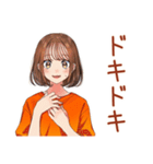 ボブカットの女の子のカフェ巡り（個別スタンプ：16）
