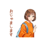 ボブカットの女の子のカフェ巡り（個別スタンプ：24）