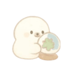 ふんわり可愛い白アザラシ（個別スタンプ：4）