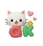 3D白猫にゃんこ❤日常使いスタンプ（個別スタンプ：16）