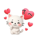 3D白猫にゃんこ❤日常使いスタンプ（個別スタンプ：22）